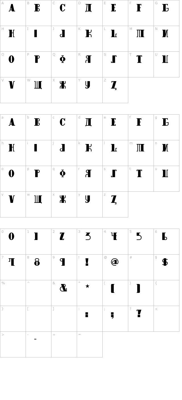 raskalnikovnf character map