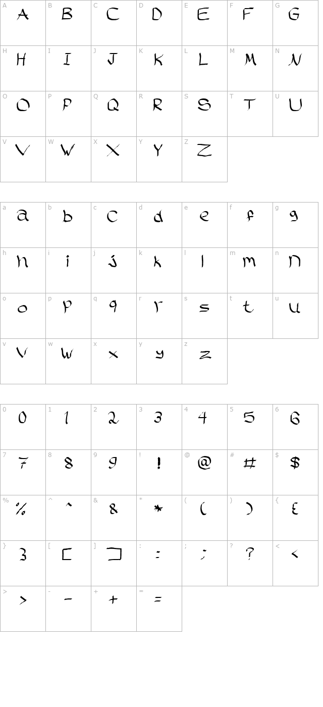 Rasstapp 1.0 2 character map