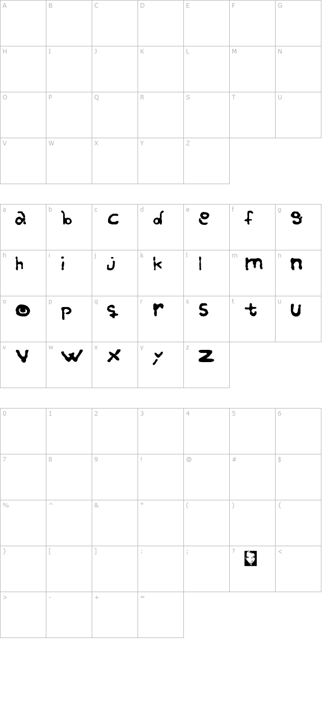 Re-buried character map