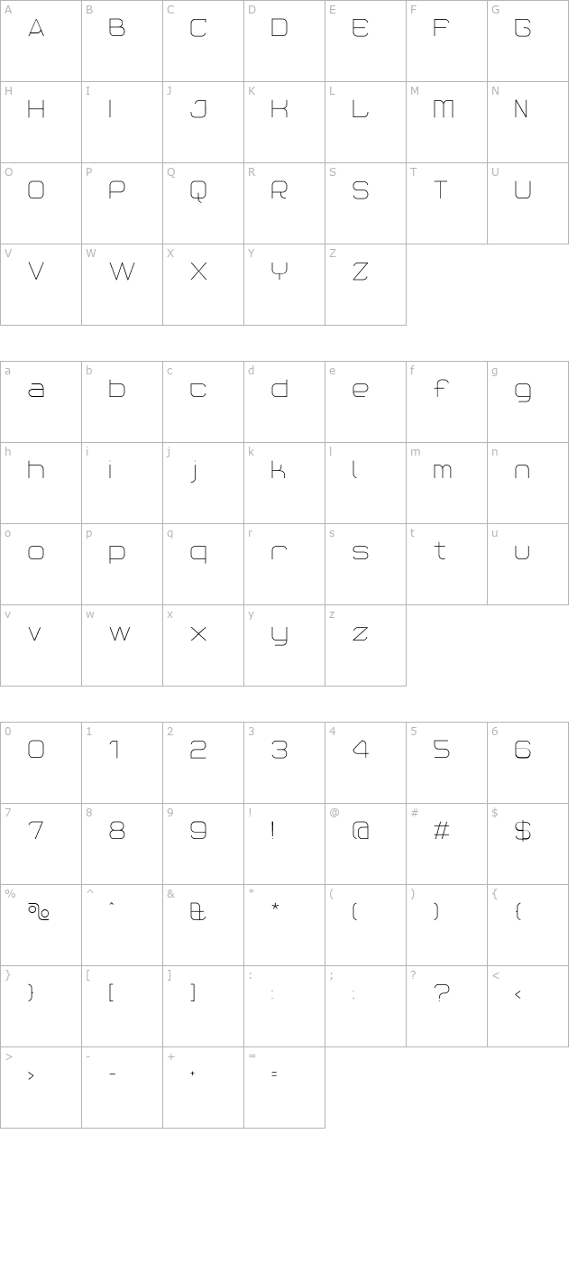 ReactionFine character map