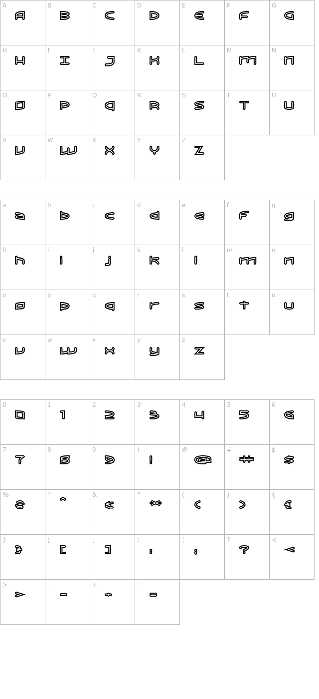 ReadOutSuper character map