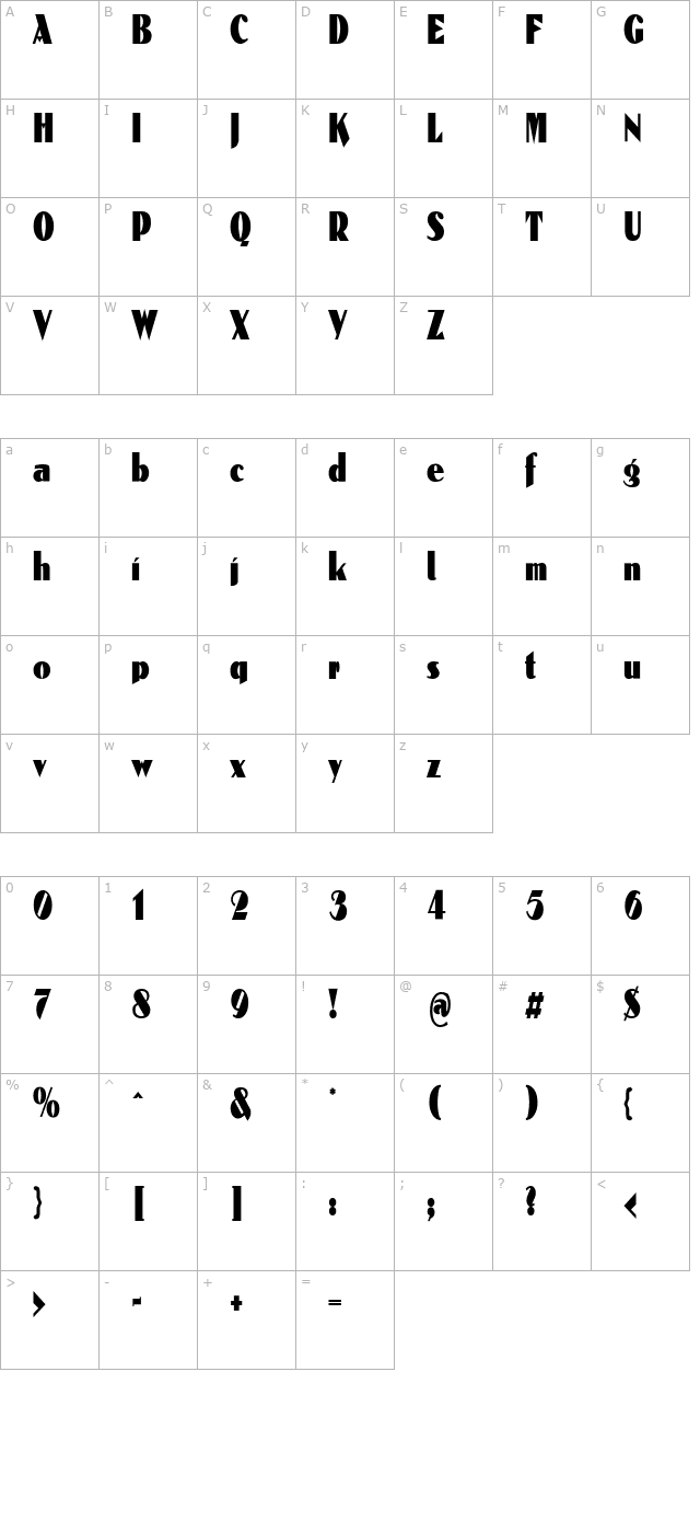 Reclamare character map