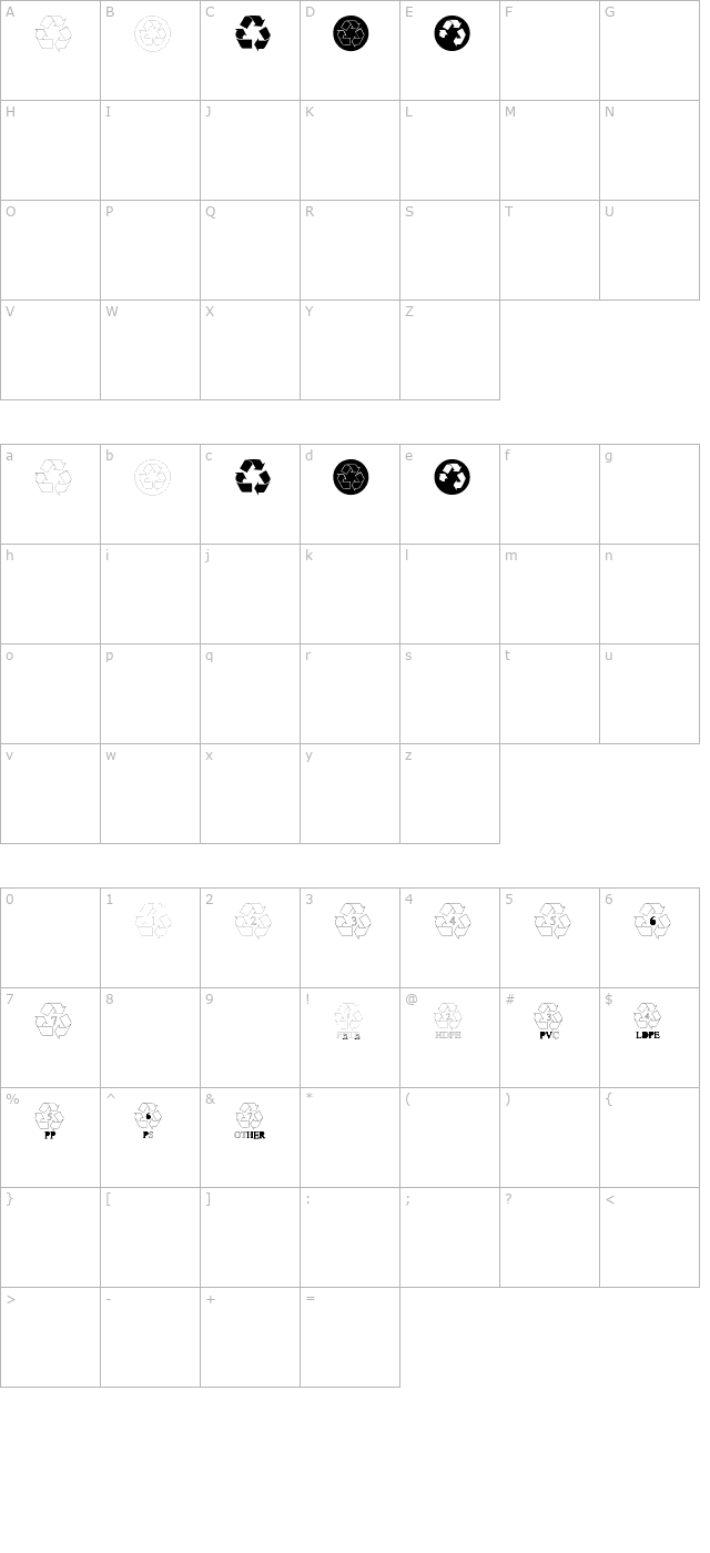 recycle-normal character map