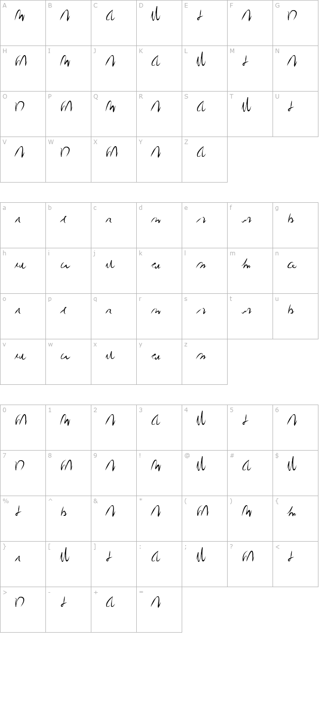 redacted-script character map