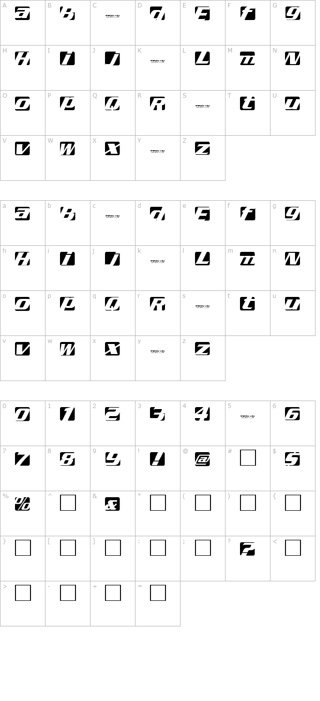 Regal box character map