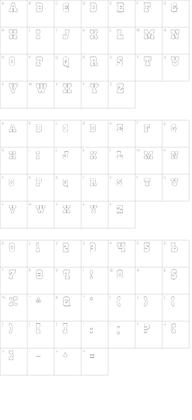 regulators-outline character map