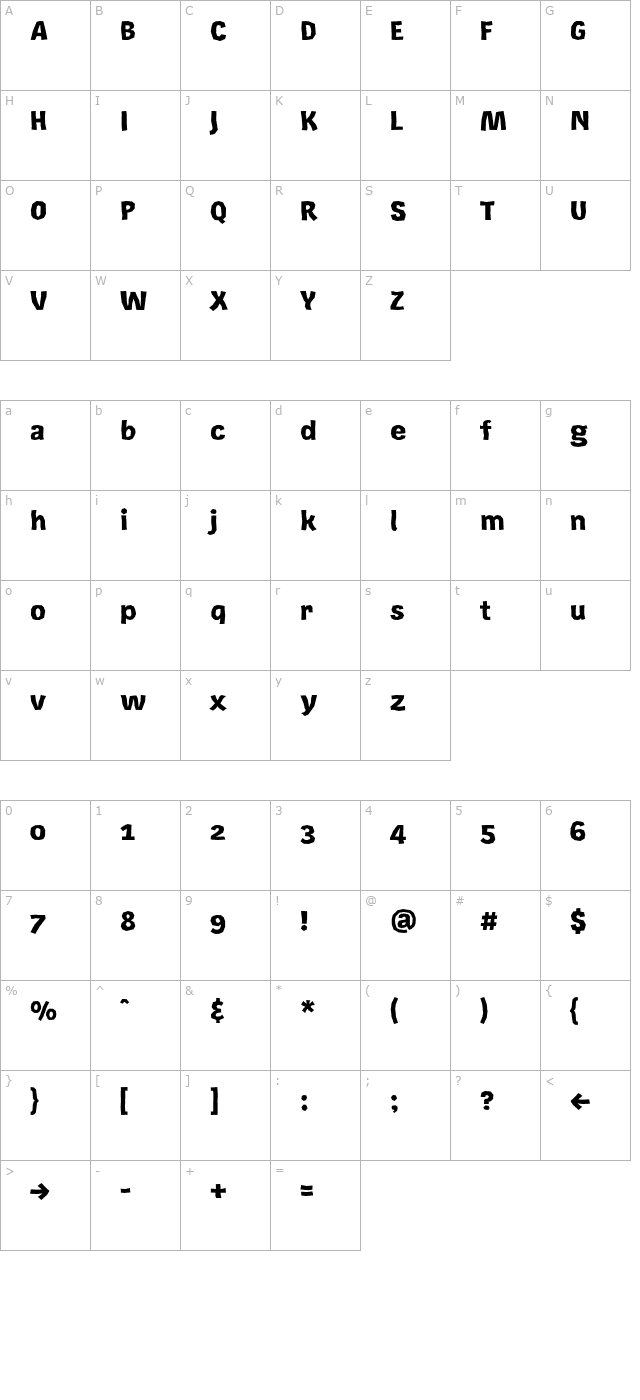 Rekord Black character map