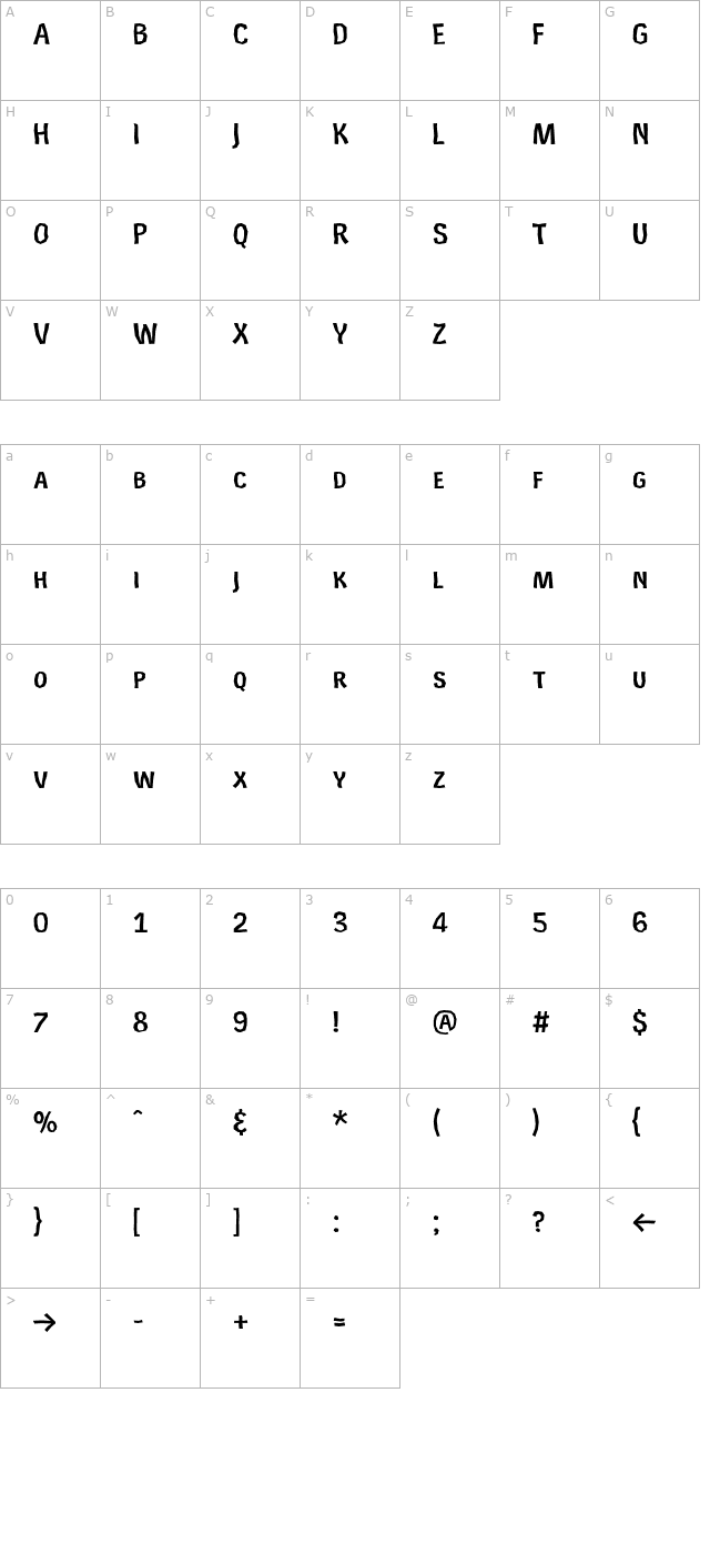 rekord-caps character map