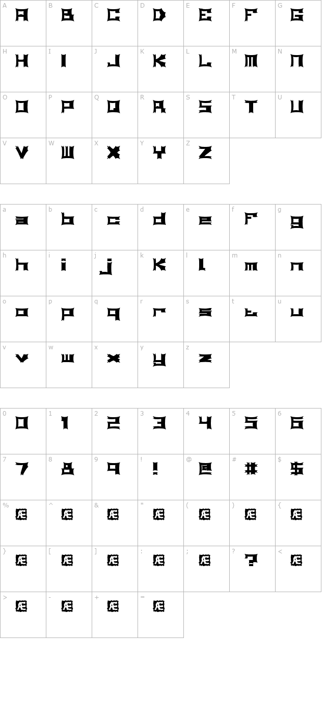 Relapse (BRK) character map