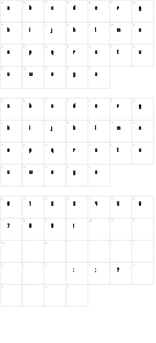 released character map