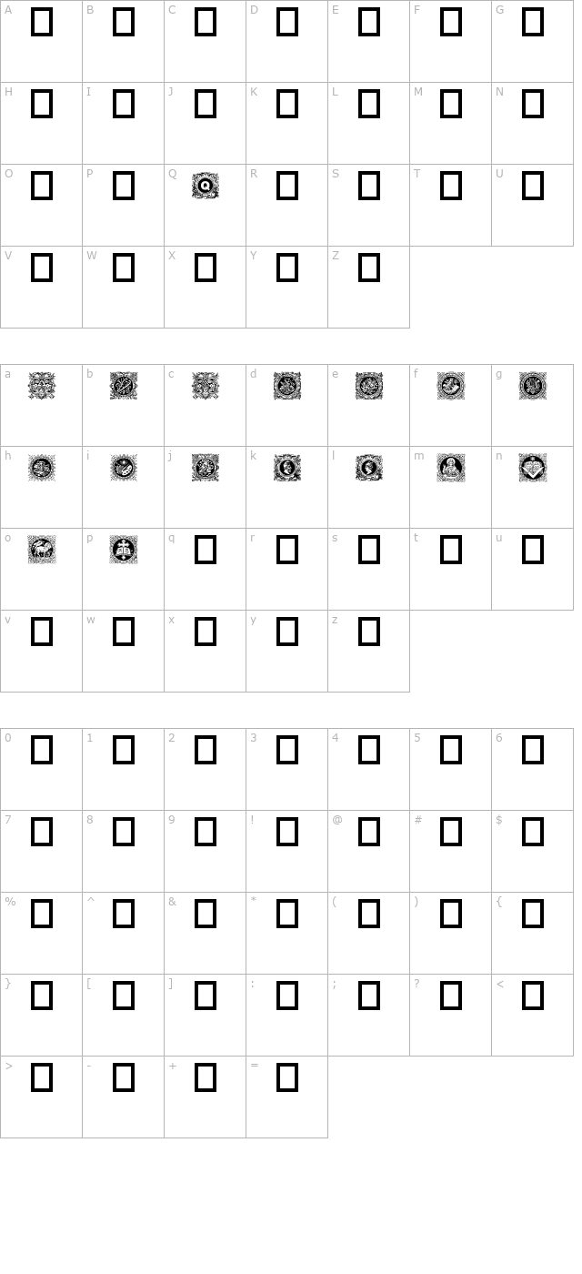 Relief character map