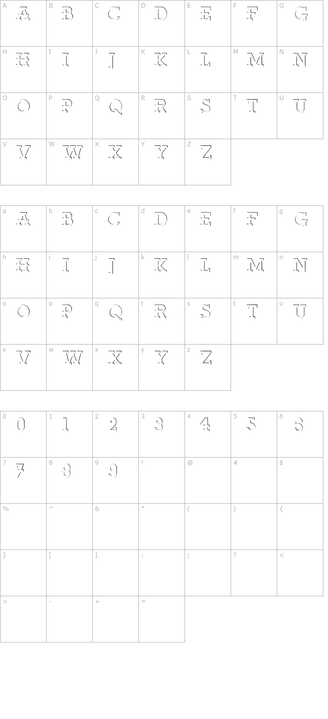 reliefdeco character map