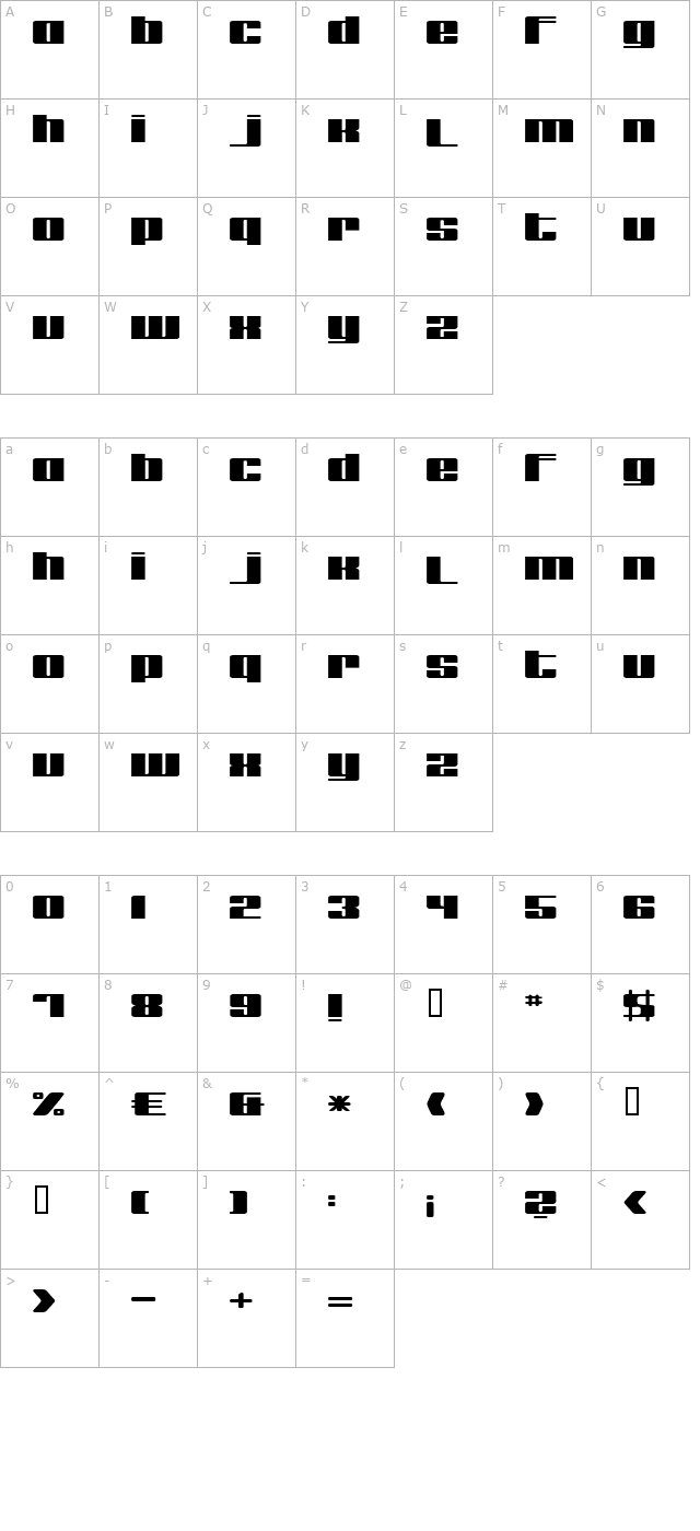 remakeoffabulous3 Bold character map