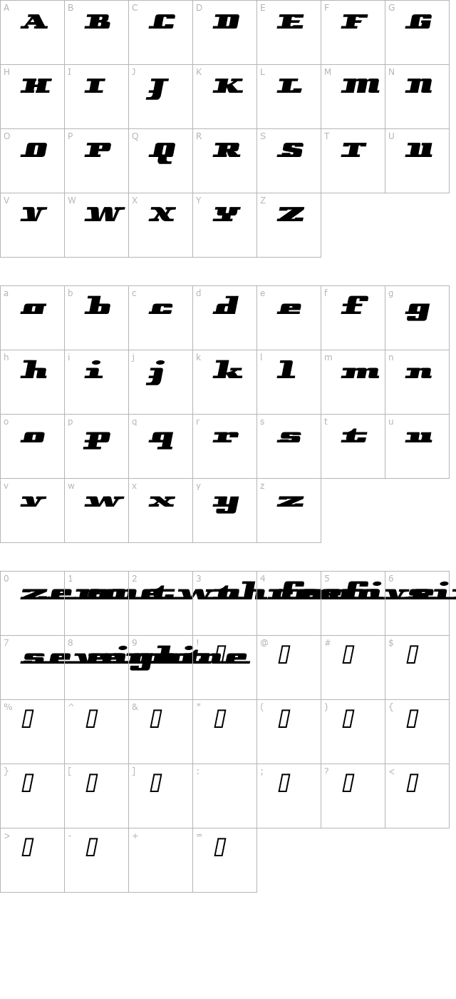 remarcle-right character map