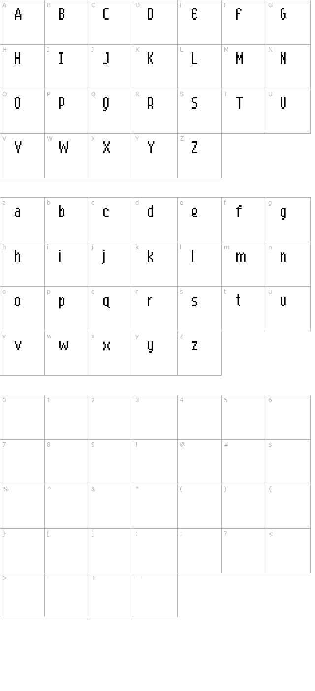 Remote-Flash character map