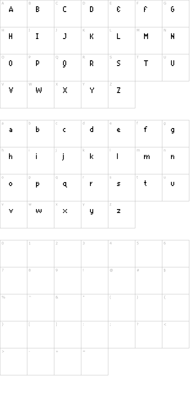 Remote-SmallFlash character map