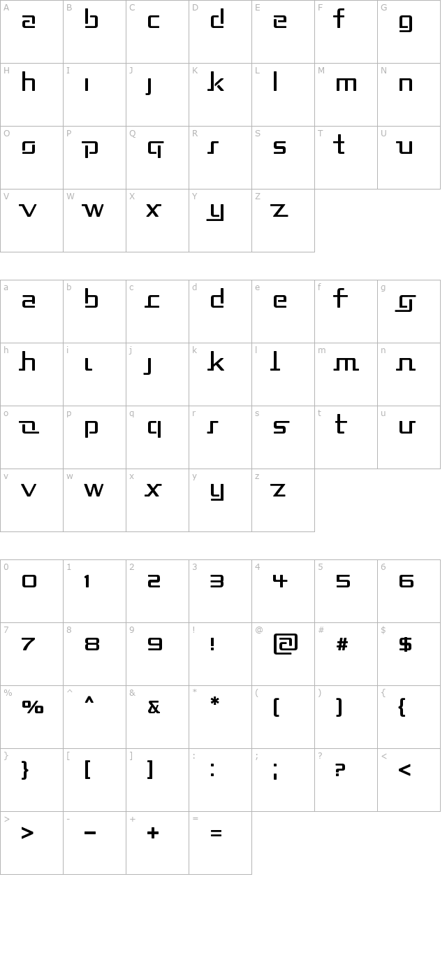 Republika II character map