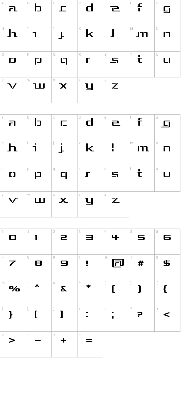 Republika III Exp character map