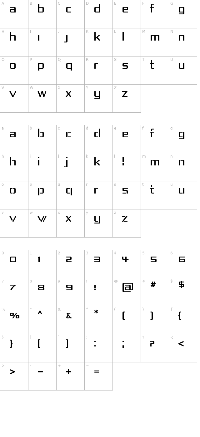 Republika IV character map