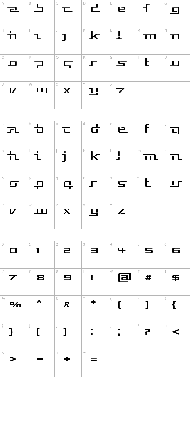 Republika V Exp character map