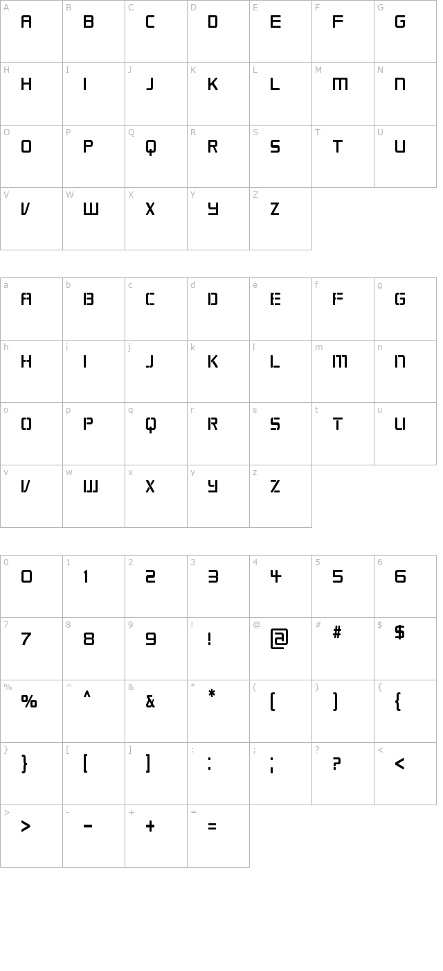 Republikaps Cnd character map