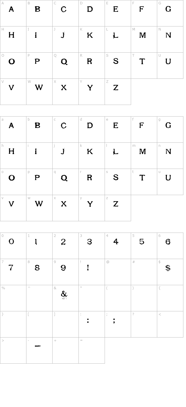 Respess Capitals Heavy character map