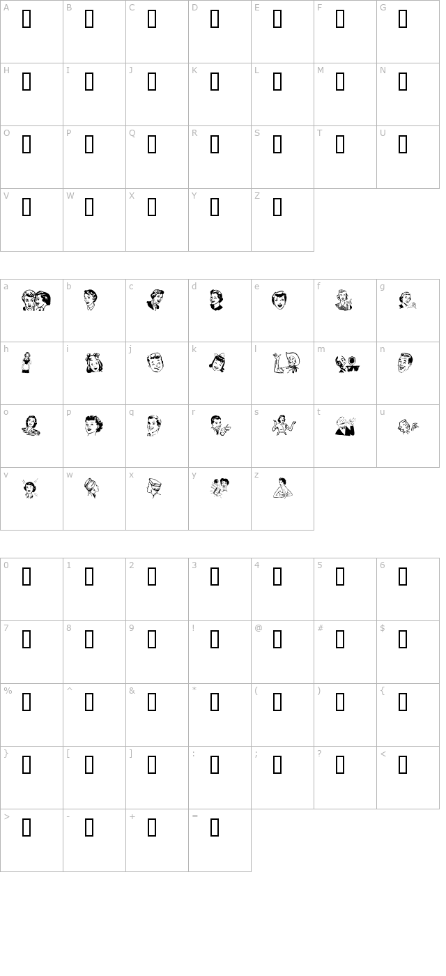 Retro Bats One character map