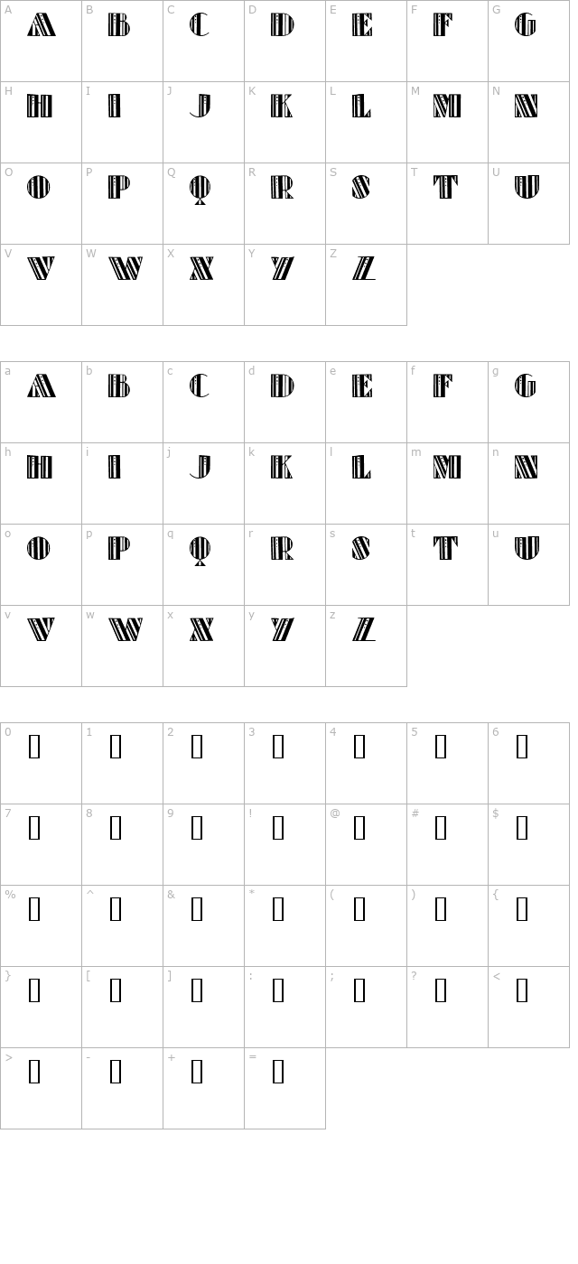 Retro Elite character map