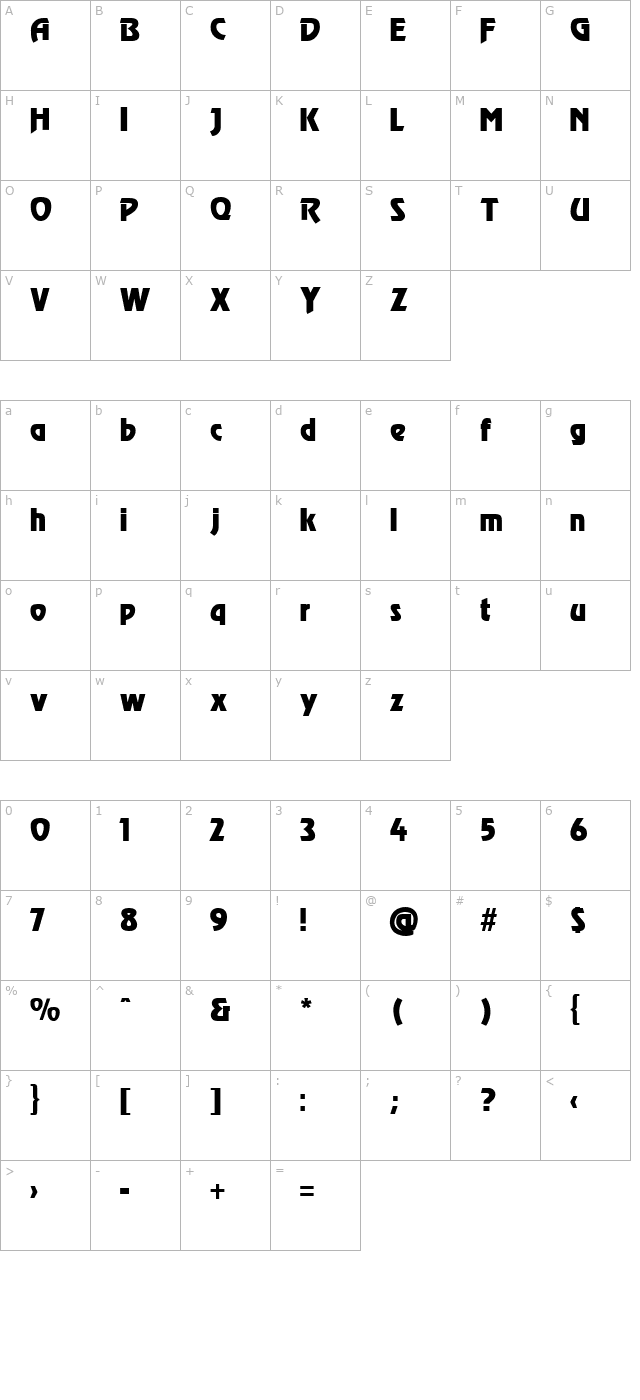 Return character map