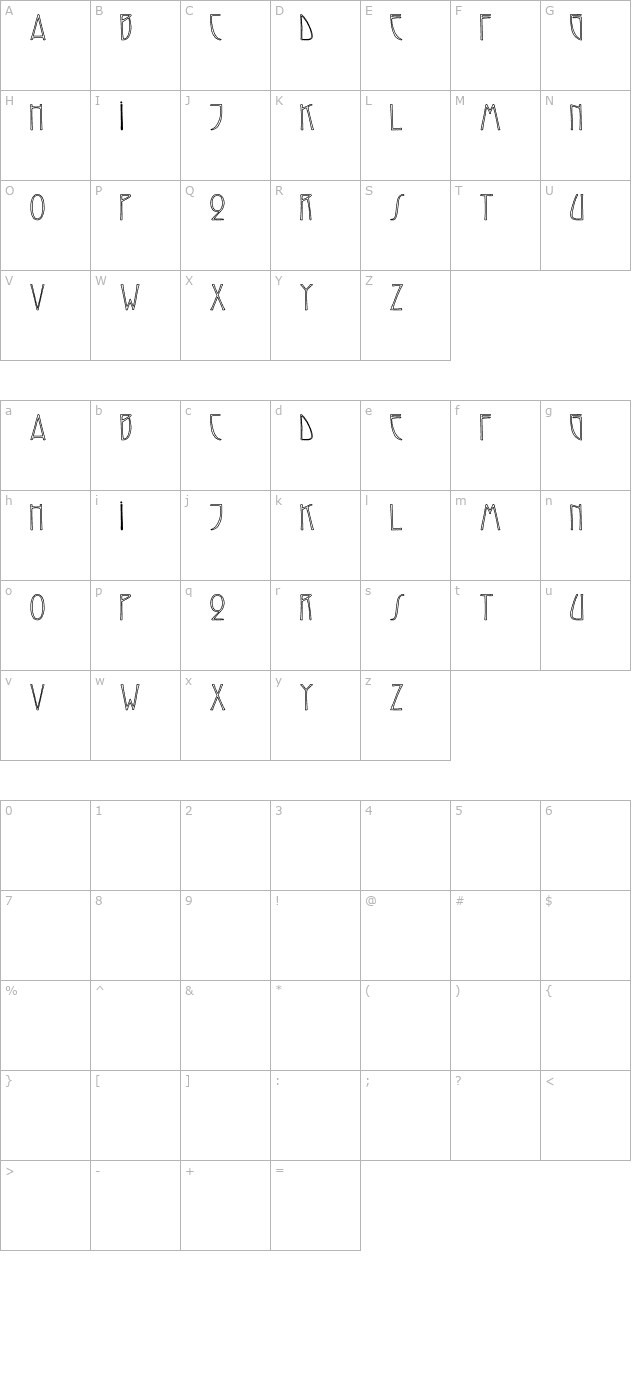 ReynoldCaps Hollow character map