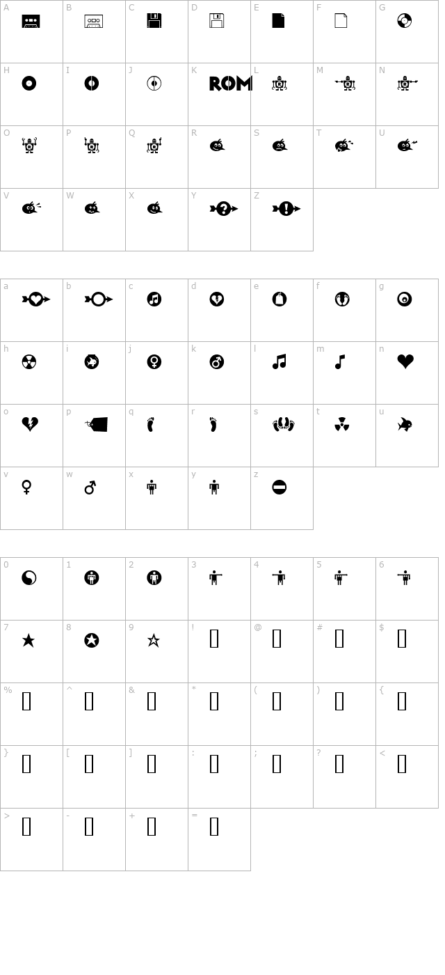 RiansDingbats One character map