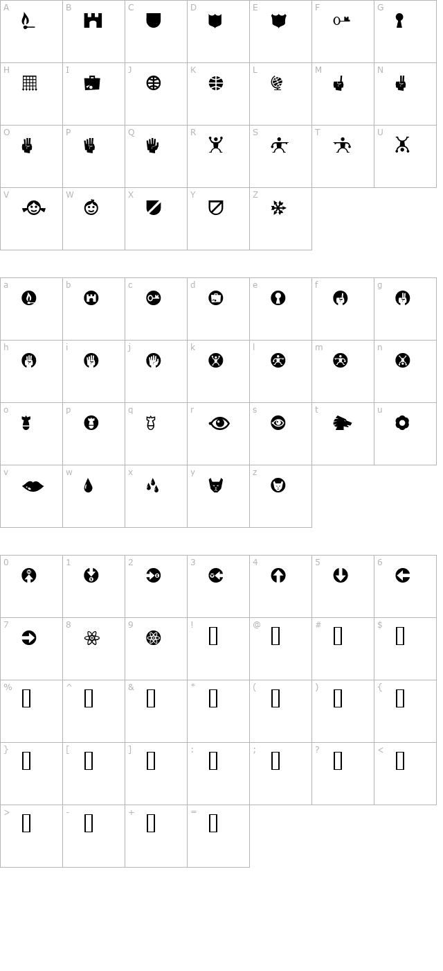 riansdingbats-two character map