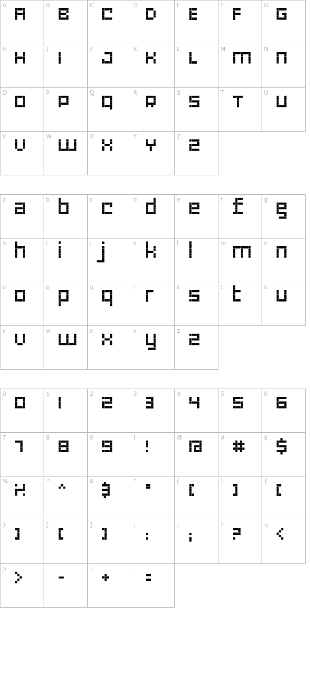 RiblahExtraBold character map