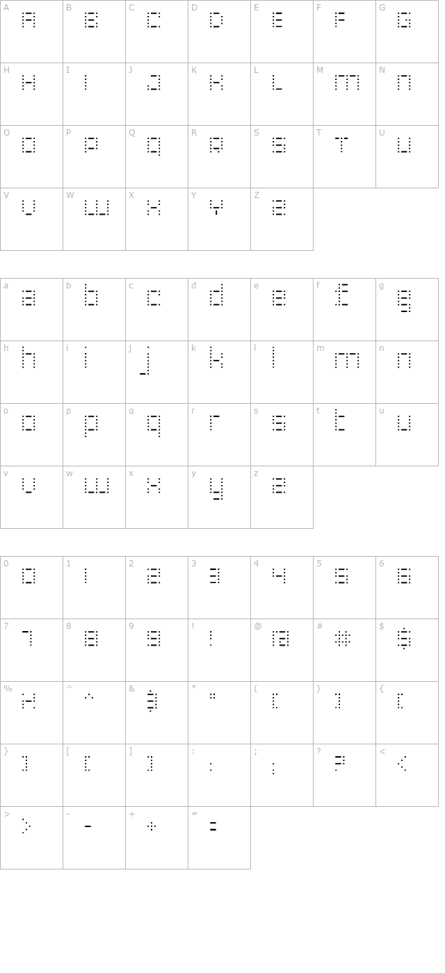 riblahextralight character map