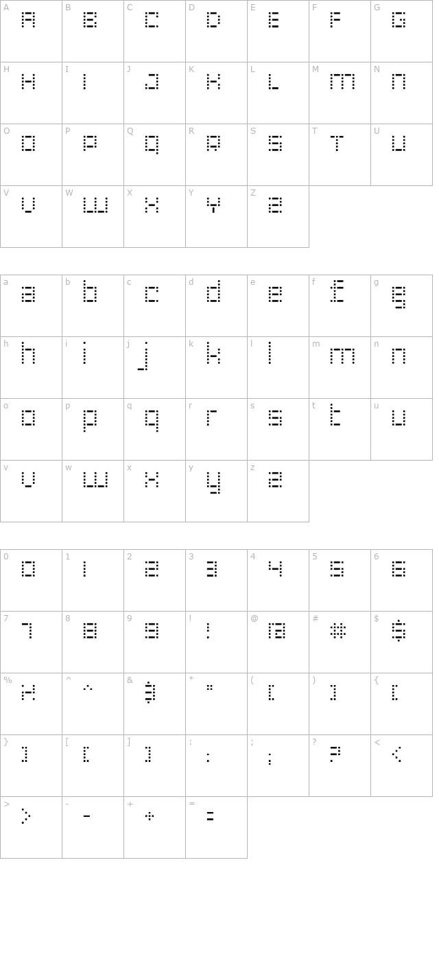 RiblahLight character map