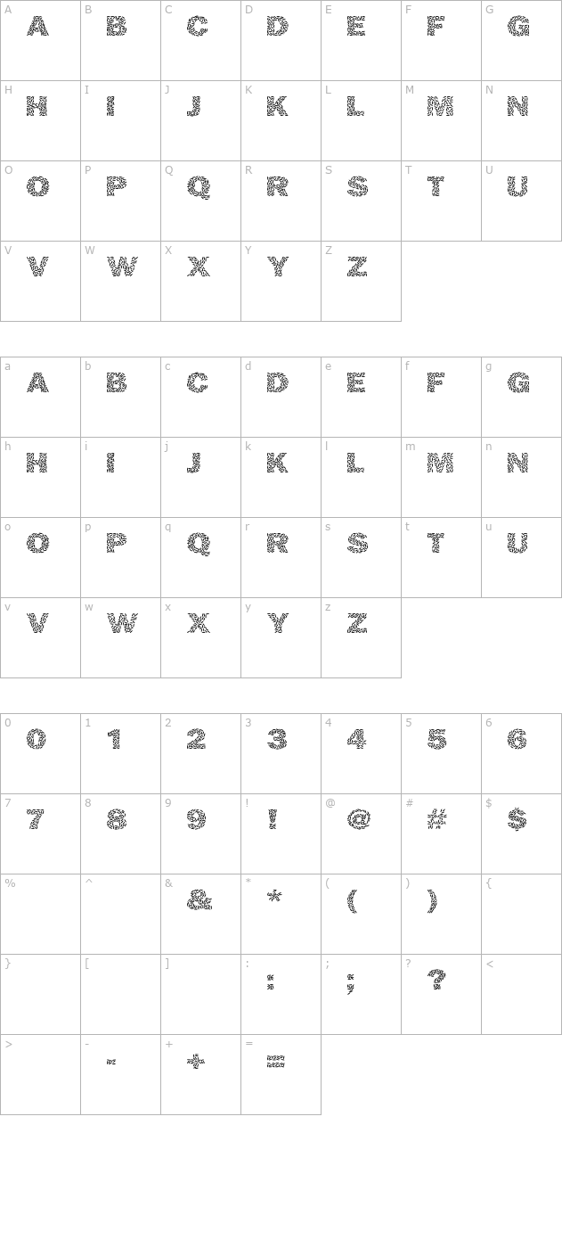 Ricecakes character map