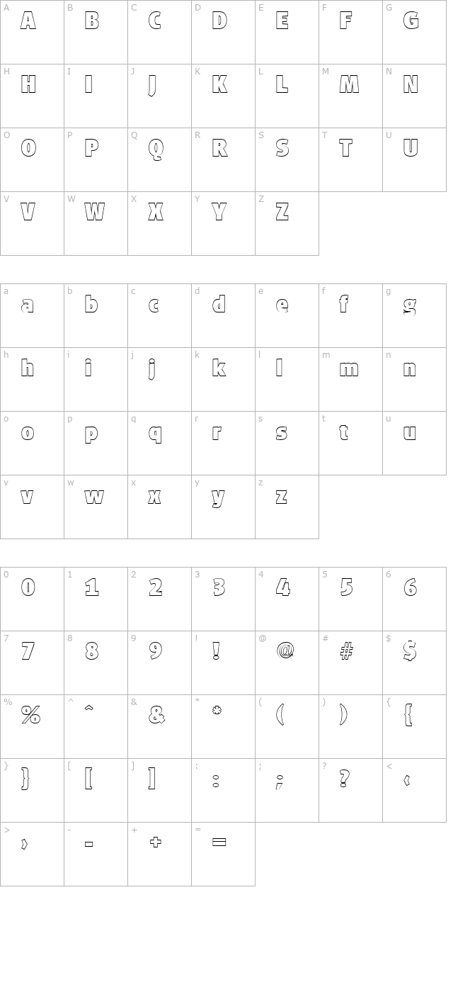 richardbeckeroutline-heavy-regular character map