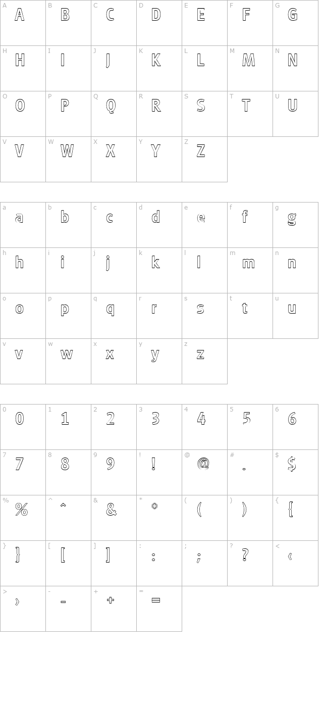 richardbeckeroutline-medium-regular character map