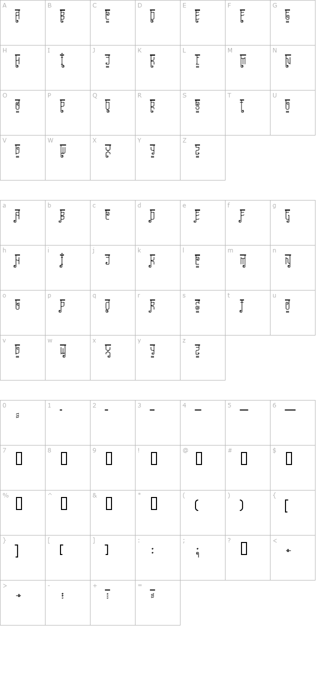 RickshawDeco character map