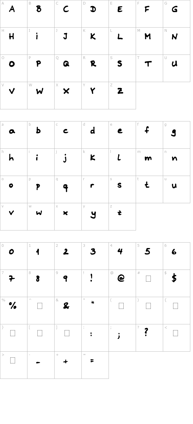 riddleprint character map