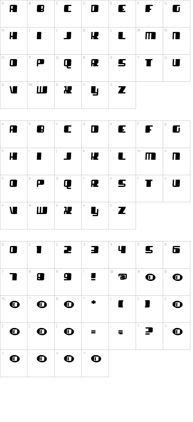 RingRing character map