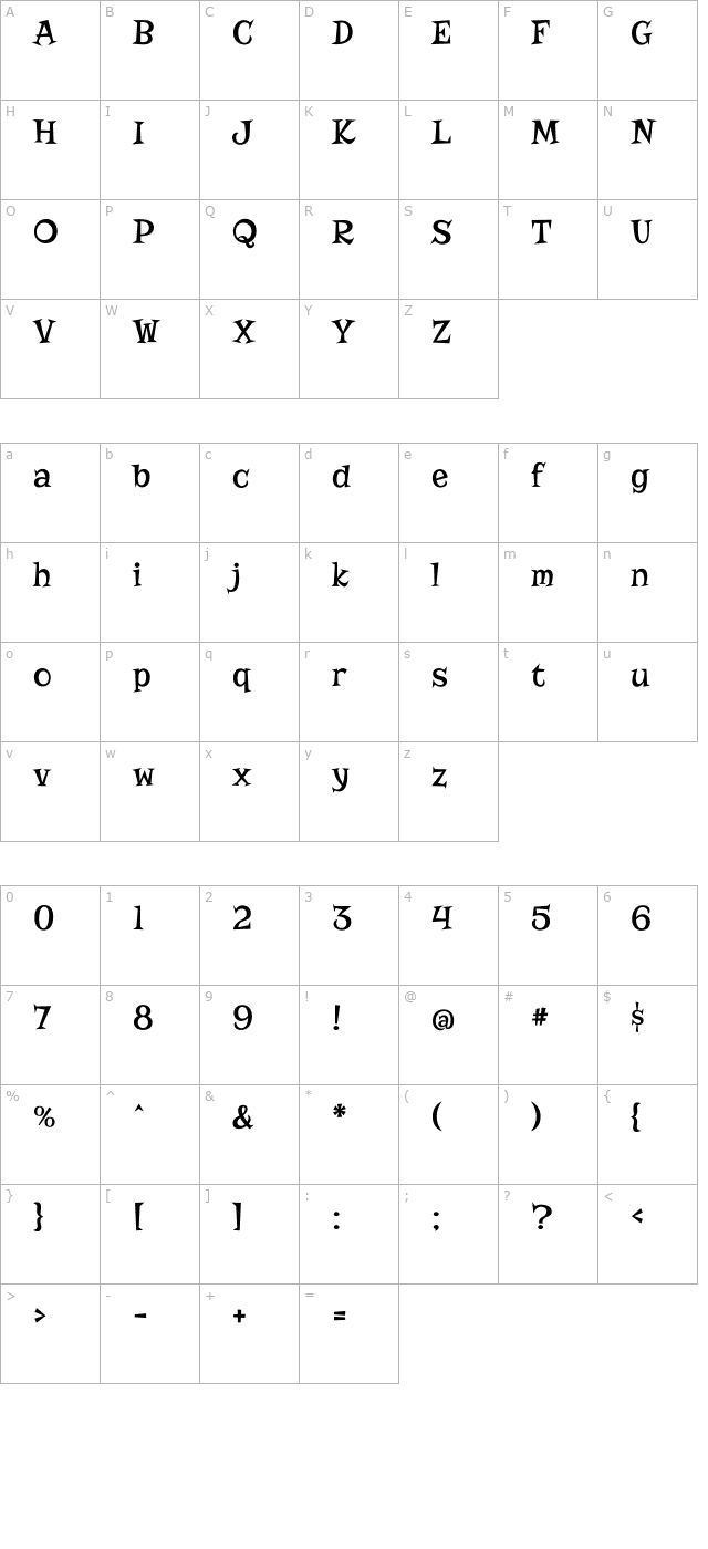 Risque character map