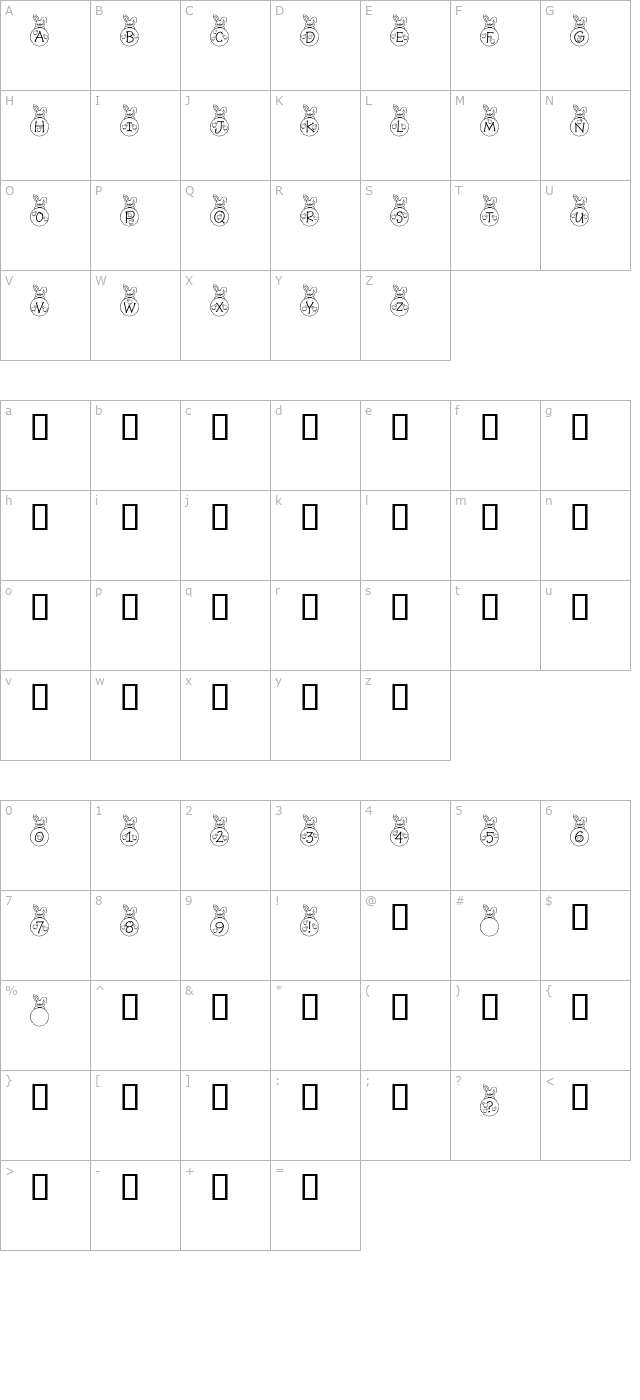 rm-bunny character map