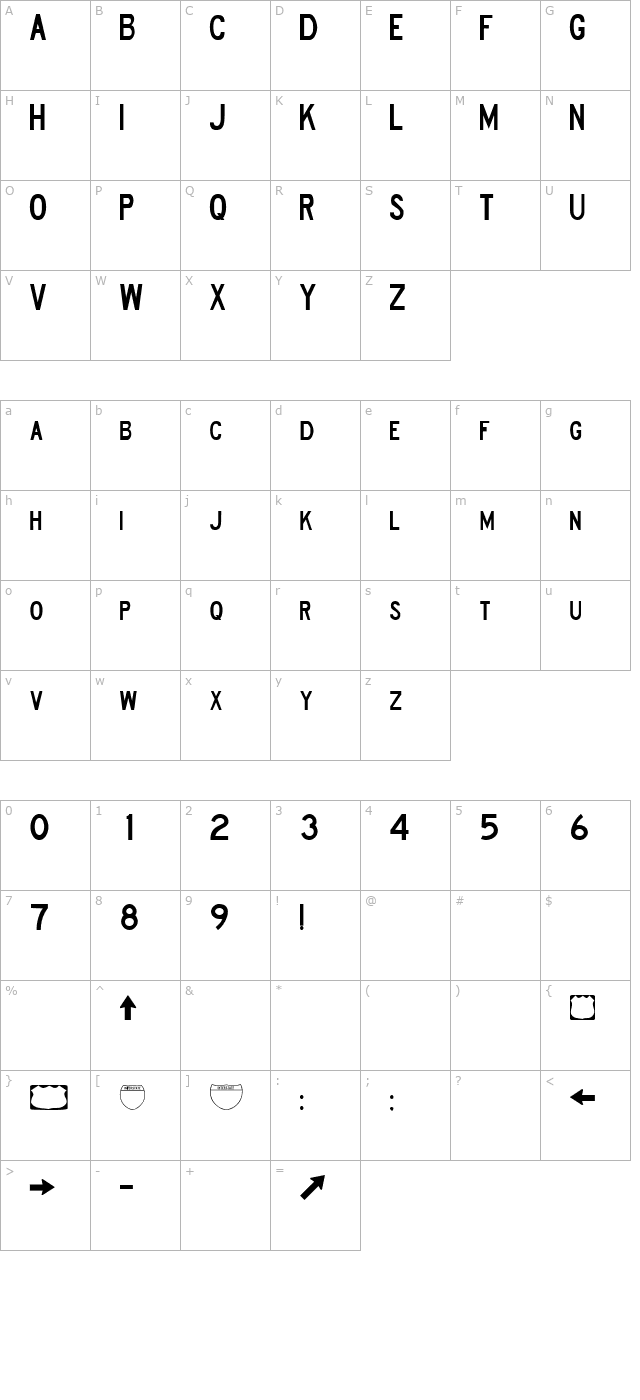 road-sign-d character map