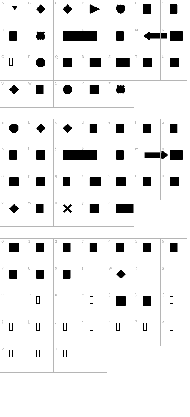 RoadSign Fill character map