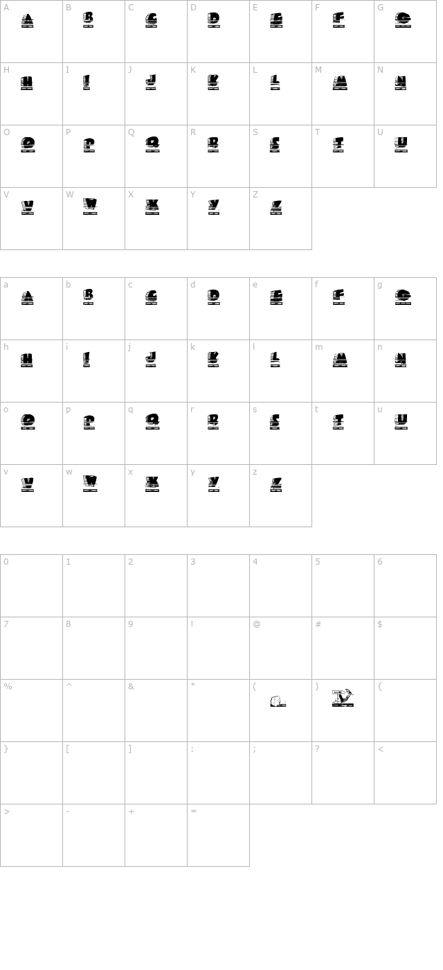 Roady Roadrunner character map