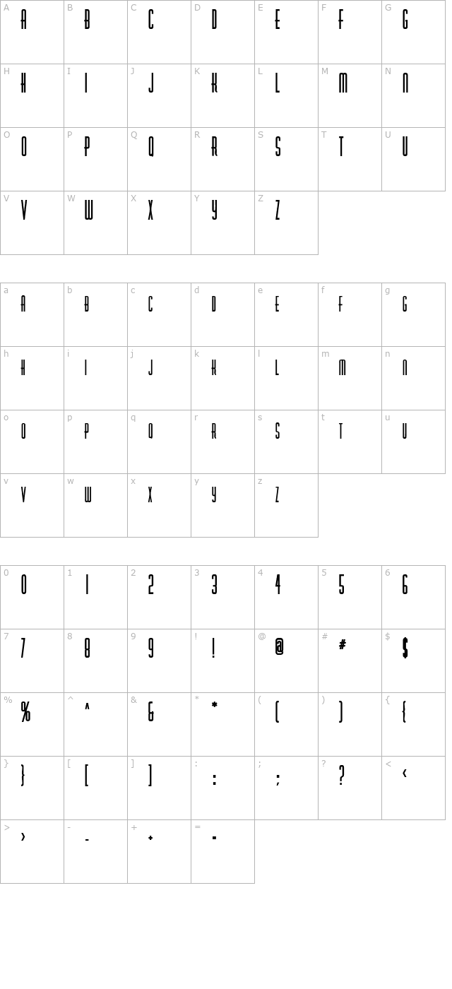 RobaloSCapsSSK Bold character map