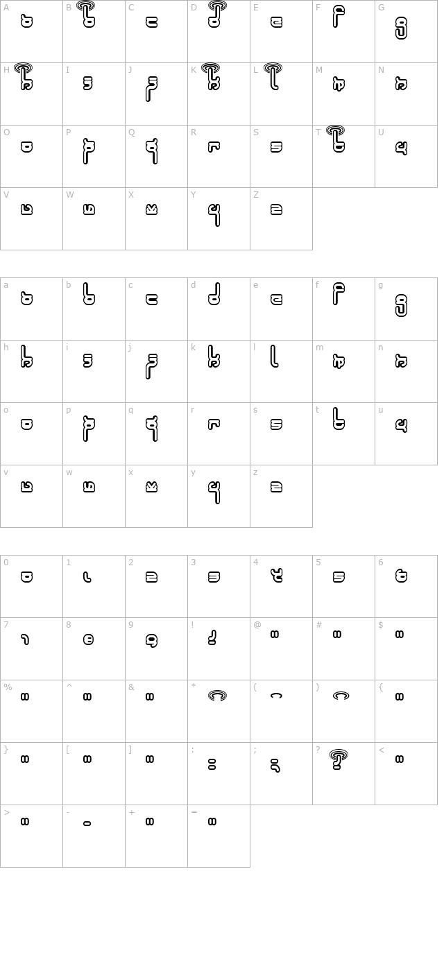 Robokid character map