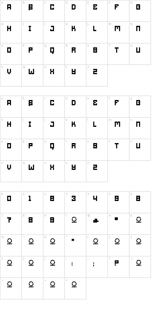 RobotGirl character map