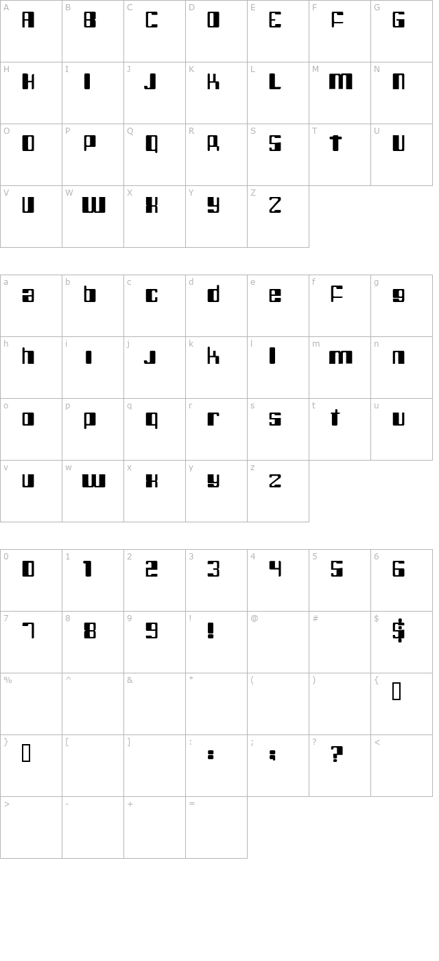 Robotic Monkey 1 character map